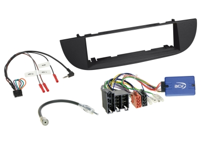 1-DIN Monteringsram Fiat 500 svart 2007-2015