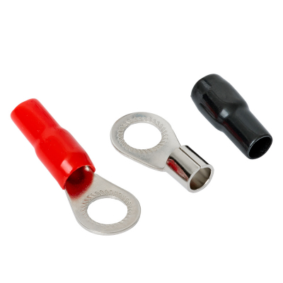 Auto-Connect rød og svart ringkabelsko M12, 21 mm²