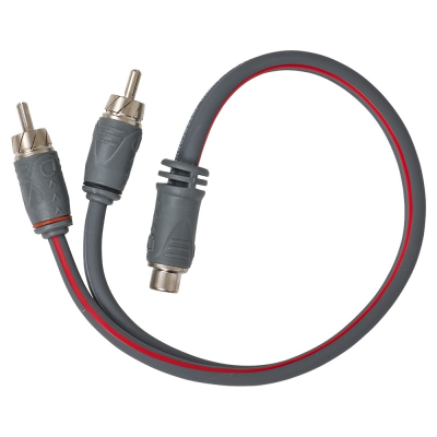 Auto-Connect tvinnet Y-splitter for lavnivåsignal, 1 hunn til 2 hann, 0.3 meter, Level 2
