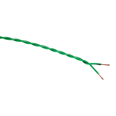 Auto-Connect tvunnet OFC-høyttalerkabel 2x0,5 mm², grønn løpemeter
