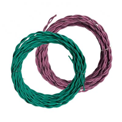 Auto-Connect tvinnet høyttalerkabel 2x1.0mm² grønn og lilla, 6 meter