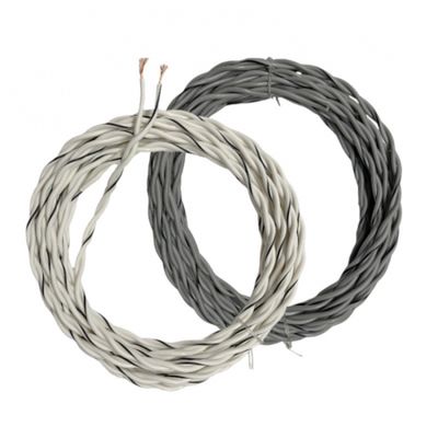 Auto-Connect tvinnet høyttalerkabel 2x1.0mm² grå og hvit, 6 meter