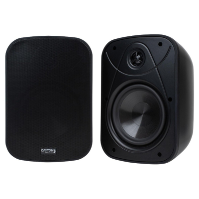 Dayton Audio IO65XP, aktive 6,5-tommers utendørshøyttalere, svart par