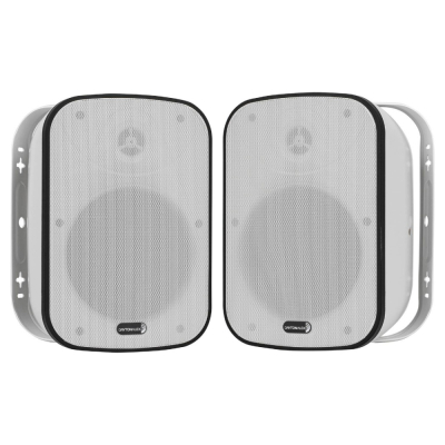 Dayton Audio IO65XTW, 6,5-tommers utendørshøyttaler med 70/100V-støtte, hvitt par