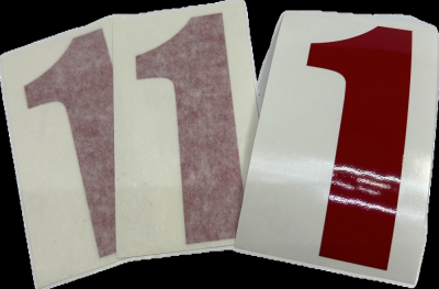 Nizled siffer dekal röd 1 10x5cm