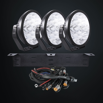 Strands Komplett Sett 3X Yukon 2 Ekstra Lys Flood 9″ LED