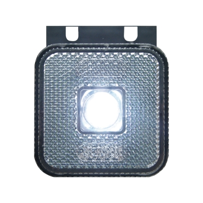 Strands posisjonslys hvit LED 12-24V, inkl. vinkelfeste E-merket