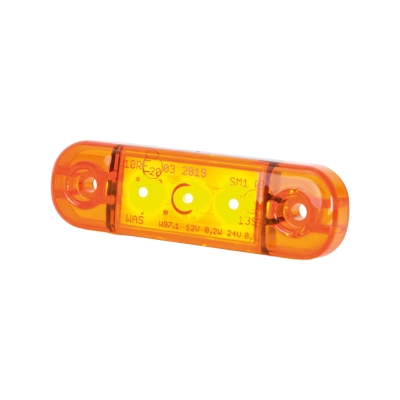 Strands Sidomarkering Slim Orange 3 LED,9-36V Ip68. E-merket.