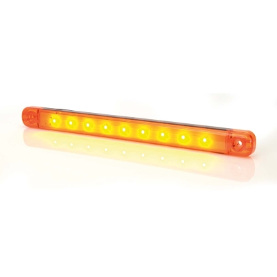 Strands Sidomarkering Orange Slim 9 LED,9-36V IP68. E-merket.
