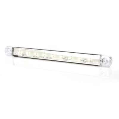 Strands Positionslys Vit Slim 9 LED, 9-36V IP68. E-merket.