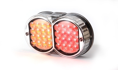 Strands Rundx2 LED 3 Kamre 12-24V, L:208 H:121 D:57Mm Festebolt M8