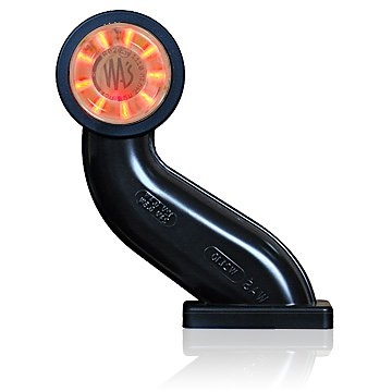 Strands gummihåndtak hvit/rød LED høyre, klart glass. E-merket 12-24V