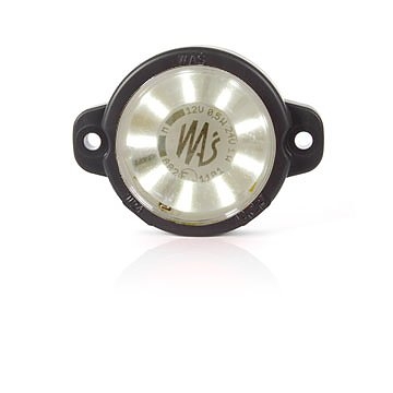 Strands posisjonslys hvitt rundt, klarglass. 12-24V