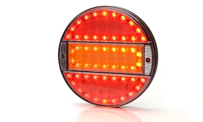 Strands Rund LED 3 Kamre 12-24V,142Mm Diameter Farget Linse