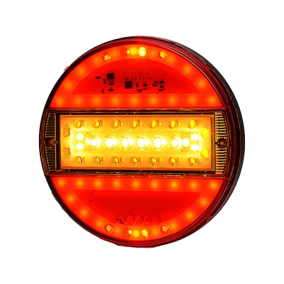 Strands Rund LED 5 Kamre 12-24V, 142 mm Diameter Farget Linse