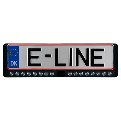 Strands Nuuk E-Line Duo DK/FI/AT, LED-lysbøyle med nummerskiltsholder, svart