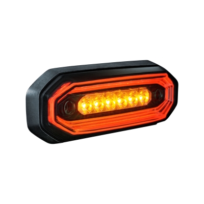 Strands FOR9T Aura varsellys, 6 LED, rød/amber, mørk linse