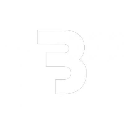 Bass Habit B-klistremerke 7x7cm, hvit