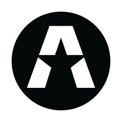 GAS A STAR-klistremerke 17x17cm, svart og hvit