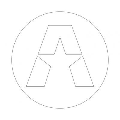 GAS A STAR-klistremerke 17x17cm, hvit og svart