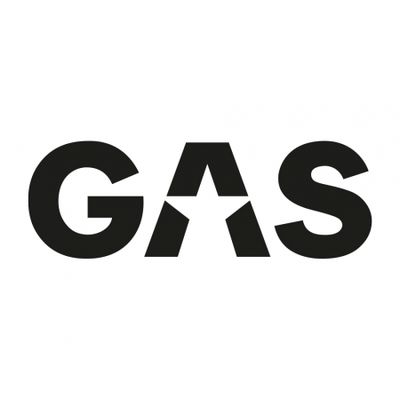 GAS-klistremerke 45x15.5cm, svart