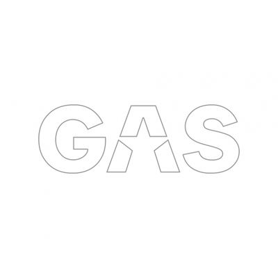 GAS-klistremerke 23x8cm, hvit