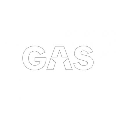 GAS-klistremerke 16x5.5cm, hvit