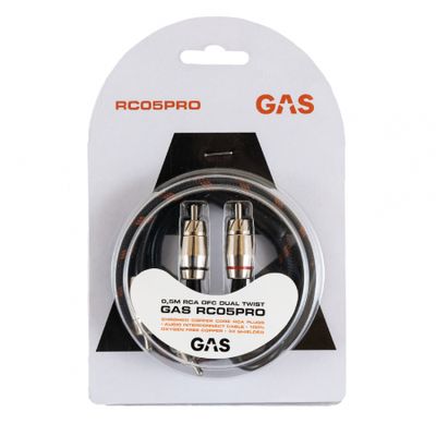GAS RC05PRO trippelskjermet RCA-kabel, 0.5 meter