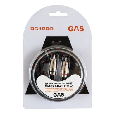 GAS RC1PRO trippelskjermet RCA-kabel, 1 meter