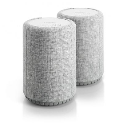 2-Pakk Audio Pro A10 aktiv Wifi-høyttalere, lysegrå