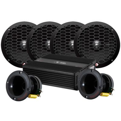 4-pakke Rockford Fosgate PPS4-6 & Bass Habit SP35H med steg, medium