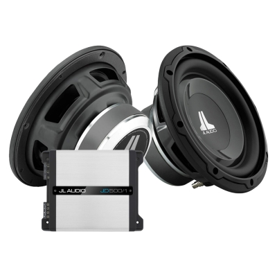 2-pakning JL Audio 8W1v3-4 med JD500/1, 2x8 basspakke