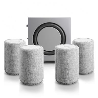 Audio Pro A10 & Addon C-Sub 4.1 høyttalerpakke, lysegrå