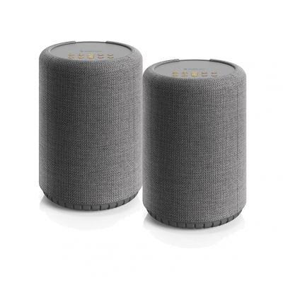 2-pakning Audio Pro A10 MKII W, kompakt multirom-høyttaler med WiFi, mørkegrå