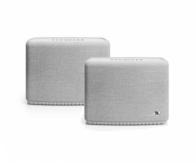 2-pakning Audio Pro A15 W bærbar Wifi-høyttaler, lys grå