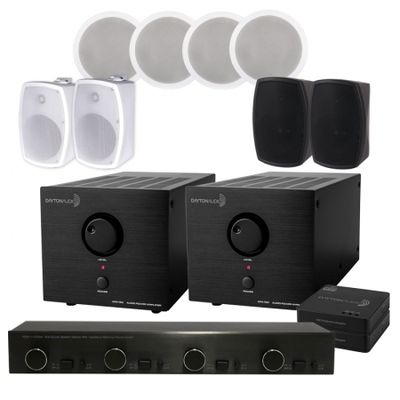 Dayton Audio APA150 med høyttalerveksler, wifi-adapter & 3par høyttalere
