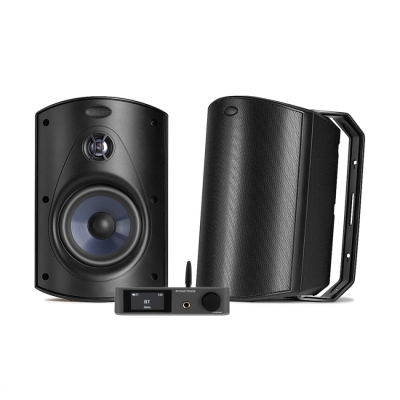 Dynavoice CA802BT & Polk Audio Atrium 6 Svart Utendørshøyttalere Stereo-pakke