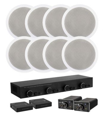 Dayton Audio DTA-120BT med høyttalerveksler, WiFi-adapter & 4par høyttalere