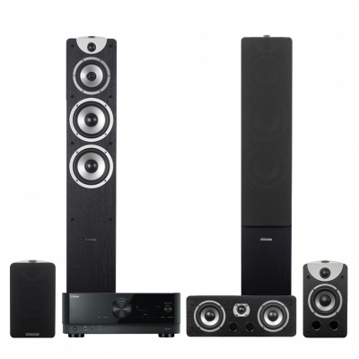 Yamaha RX-V4A & Dynavoice Magic F-7 EX 5.0 hjemmekinopakke, svart