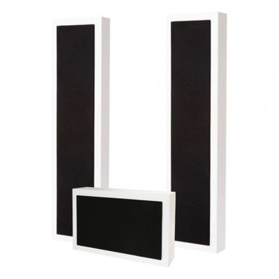 2-pakke DLS Flatbox XXL & Flatsub 8.2 2.1 høyttalerpakke, hvit