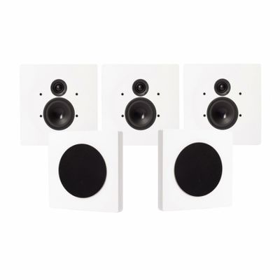 DLS Flatbox D-One On-Wall 5.0 høyttalerpakke, hvit