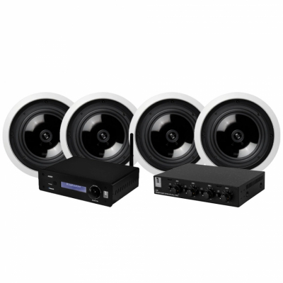 System One A50BT med 2 par Magnat Interior ICP62 + SC4B høyttalerbryter