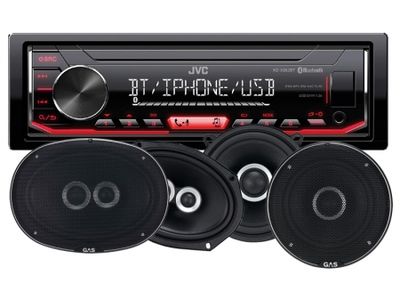JVC KD-X352BT & GAS SILVER-høyttaler