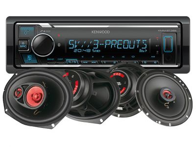 Kenwood KMM-BT358 & Bass Habit PLAY-högtalare, bilstereopaket