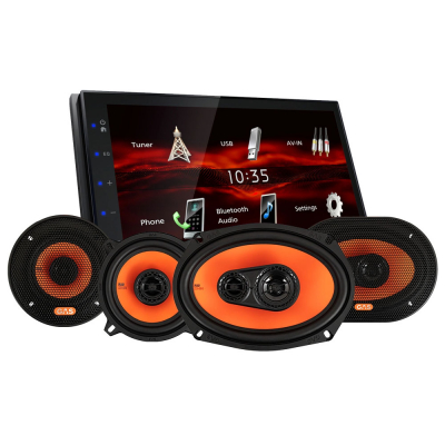 JVC KW-M180BT & GAS MAD X1-høyttalere, bilstereopakke