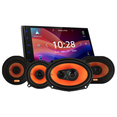 JVC KW-M593BT & GAS MAD X2-høyttalere, bilstereopakke