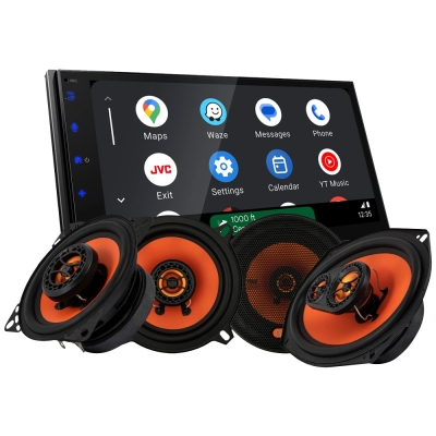 JVC KW-M695DBW bilstereopakke med GAS MAD X1-høyttalere