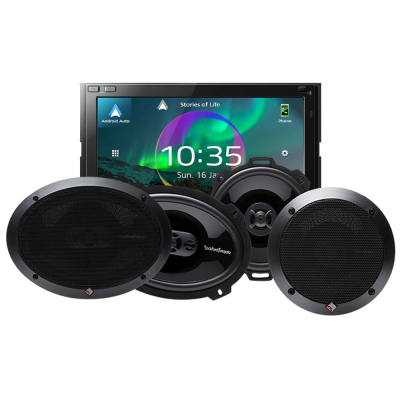 JVC KW-M875DBW & & Rockford Fosgate PUNCH-høyttalere, bilstereopakke