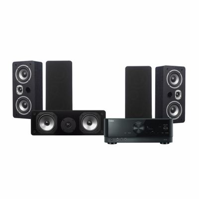 Yamaha RX-V4A  & Dynavoice Magic LCR-4 5.0 hemmabiopaket, svart