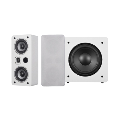 Dynavoice Magic LCR-4 med Challenger Sub 8 2.1 høyttalerpakke, hvit